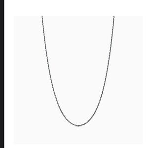 Tiffany & Co. Black Enamel Sterling Silver Pendant Chain, 1.7mm, 30in length